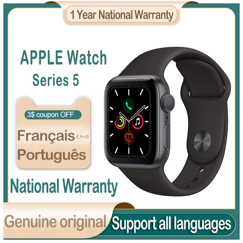 للبيع New Original Apple Watch Series 5 GPS + Cellular IWatch 5 40MM/44MM Aluminum Case Sport Band Remote Heart Rate Smartwatch