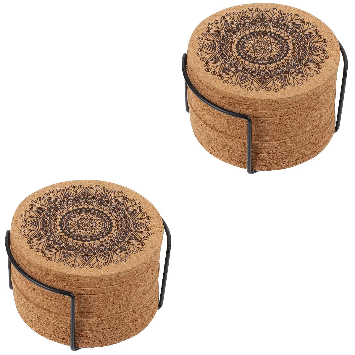 

2 Sets Practical Desktop Coasters Wooden Coasters Home Decor Coasters with Rack