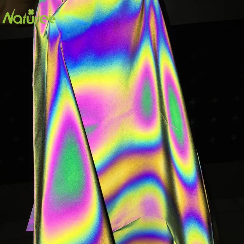 Светоотражающая ткань 50 см * 140 материал для шитья яркая светоотражающая с