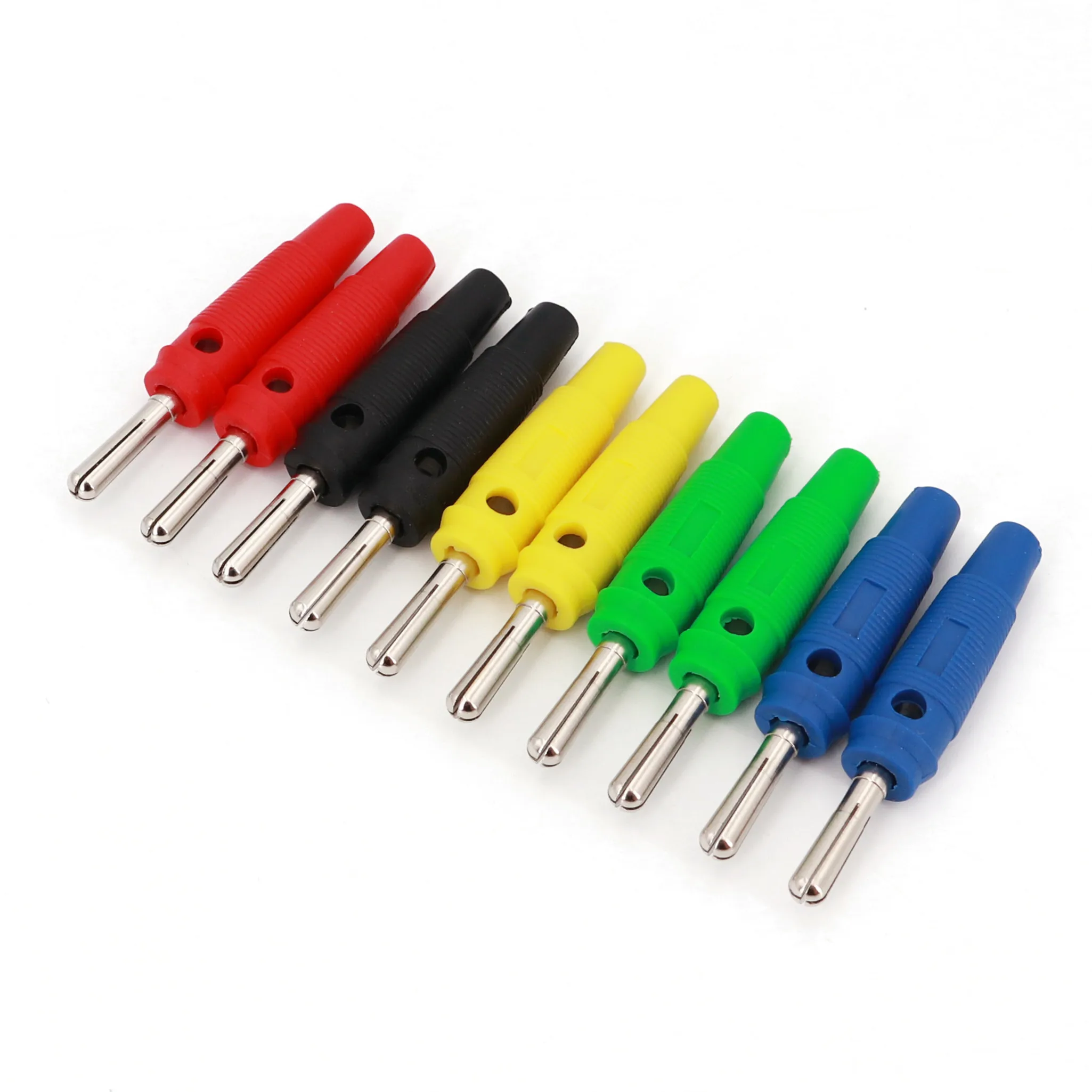 10Pcs Brass Cross High Current 4mm Male Stackable Solder Type Banana Plug Connector