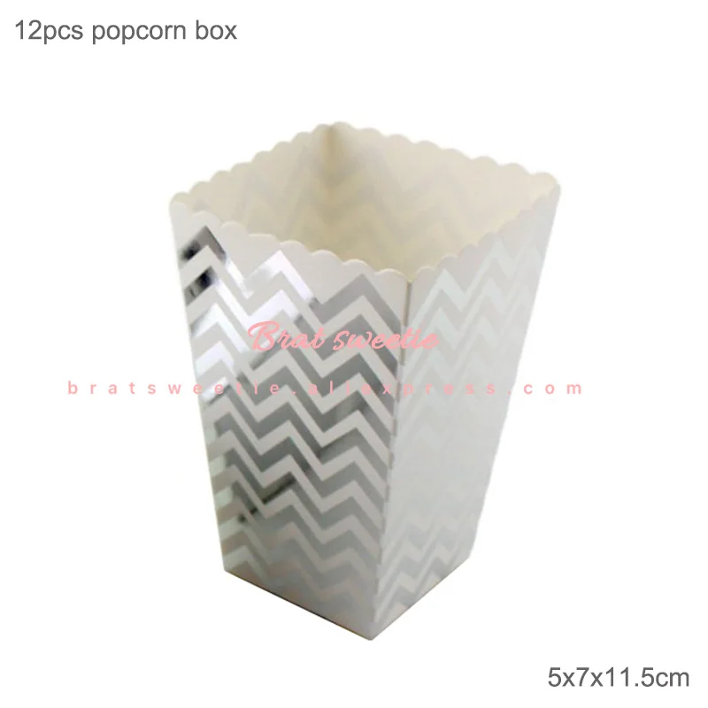 12pc silver popbox Металлическая Серебряная одноразовая посуда бумажные соломинки тарелки Свадебные Рождественские украшения на день рождения принадлежности для взрослых - Цвет: 12pc silver popbox