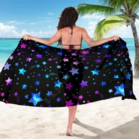 pink and purple stars sarong 3d printed towel summer seaside resort casual bohemian style beach towel