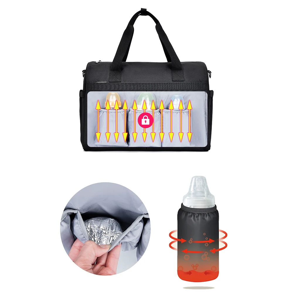 

Portable Mommy Bag Polyester Bag Mom Travel Shoulder Bag Waterproof Baby Nappy Bag Portable Stroller Bags