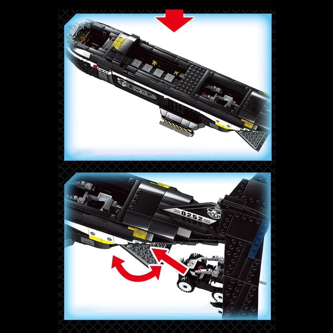 

1872Pcs Transport Police Aircraft Bricks SWAT Plane Building Blocks Toy Training Toy For Children Educational Toys Birthday Gift