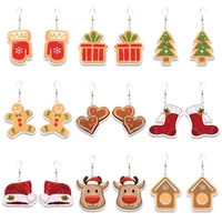 acrylic earrings cartoon resin pendant earrings lady decoration children christmas gifts