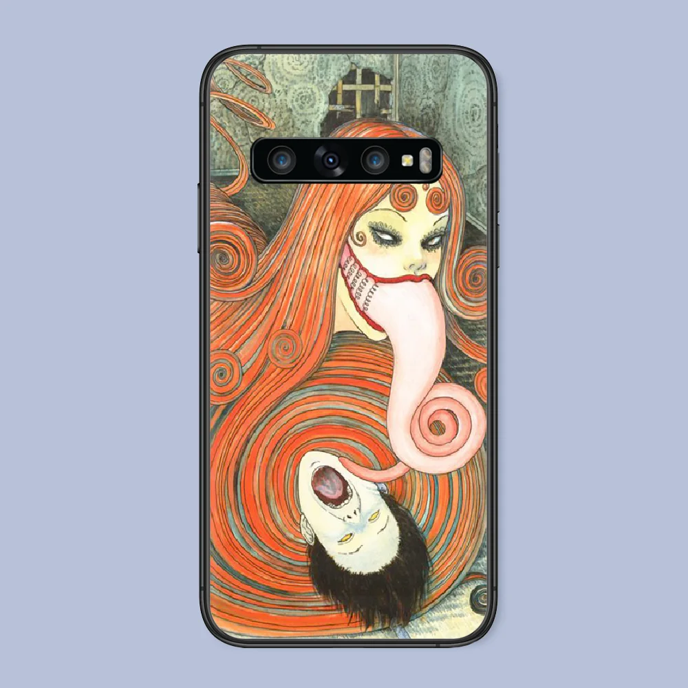

horror comic Junji Ito Phone Case For Samsung Galaxy Note S 8 9 10 20 Plus E Lite Uitra black Prime Silicone Bumper Soft Coque