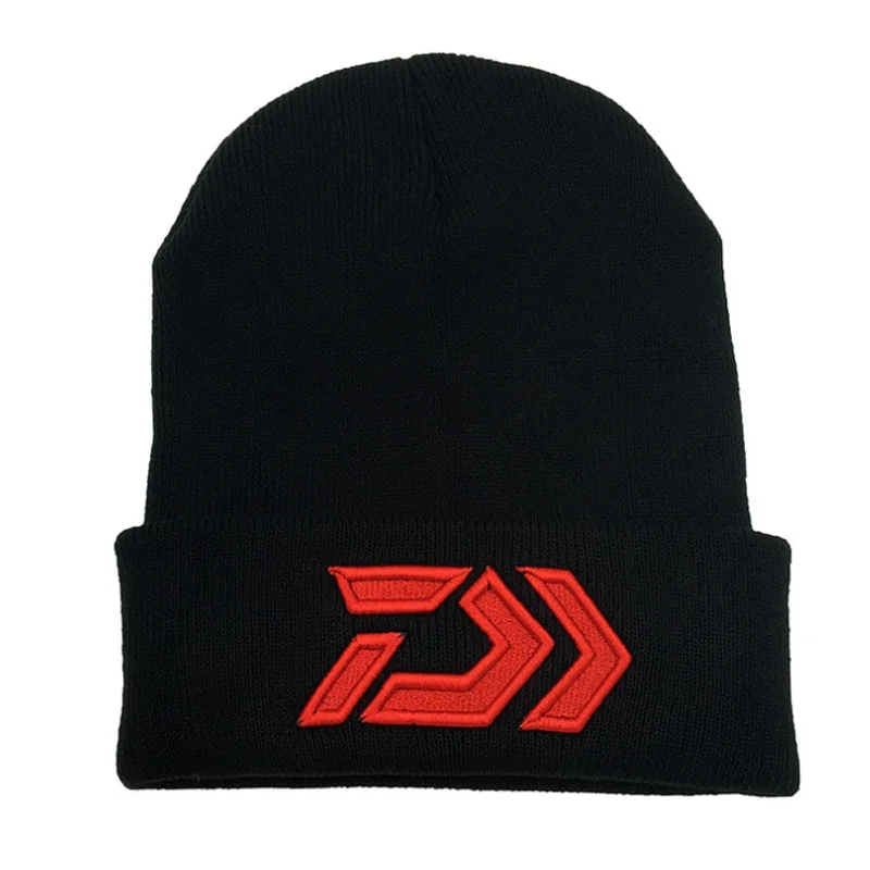 

New Autumn Winter Fishing Embroidery Hat Fishing Knitting Hood Outdoor Warm Winter Cap Thermal Warm Hat for Outdoor Sports