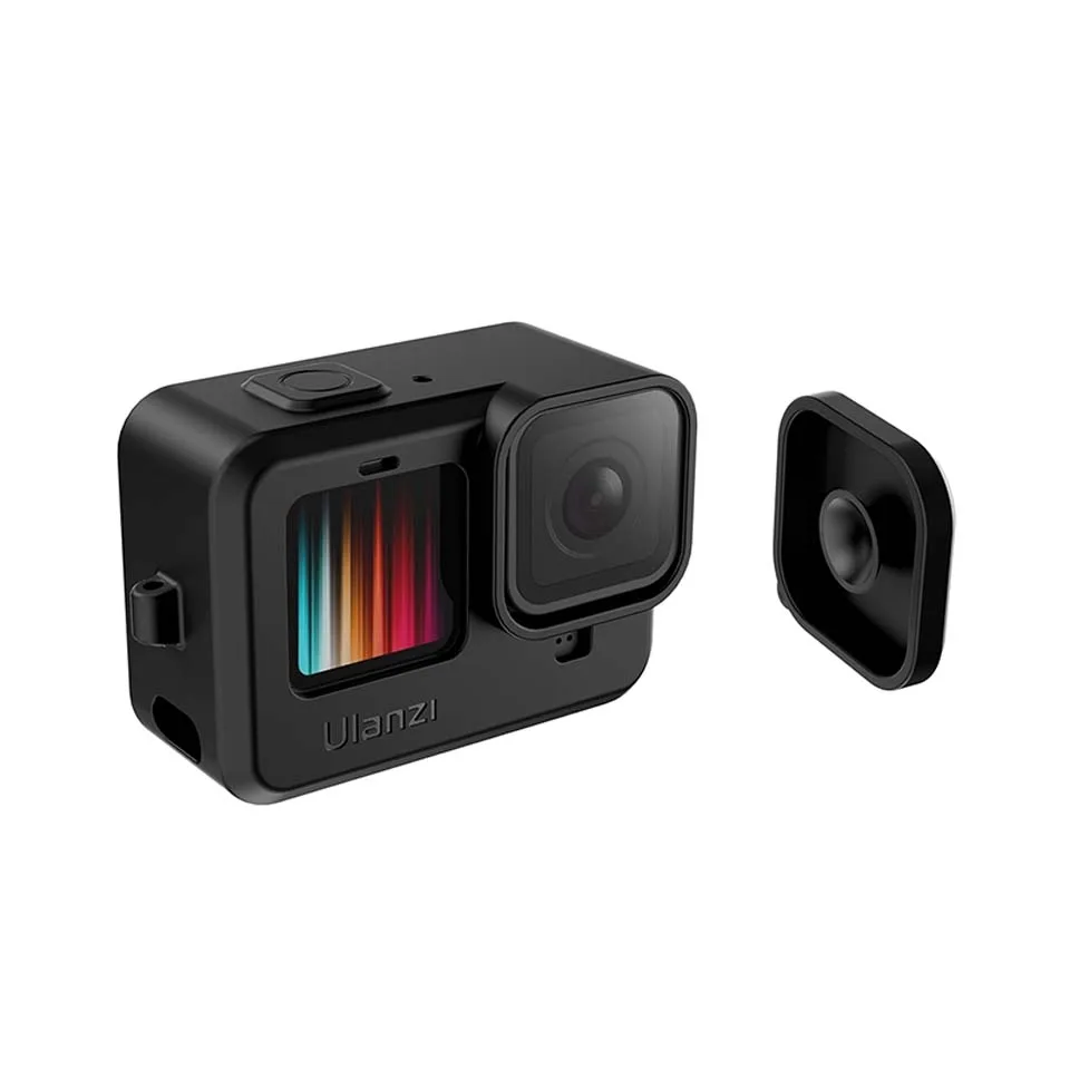 Силиконовый защитный чехол Ulanzi + Крышка для объектива GoPro Hero 9 черный рукав рамка