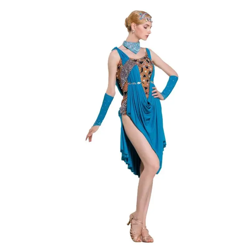 

L-16160 New Latin Dance Competition Costume, Custom Latin Dance Dress For Adult