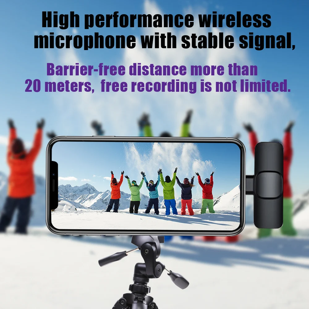 wireless lavalier microphone portable audio video recording mini microphone for iphone android live game phone microphone free global shipping