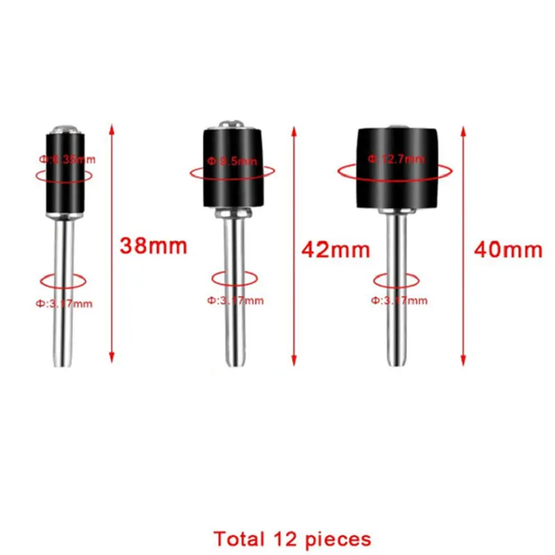 132pcs 1/4 3/8 1/2 Inch Sanding Drum Set With Mandrels Bands For Nail Dremel Accessories | Инструменты