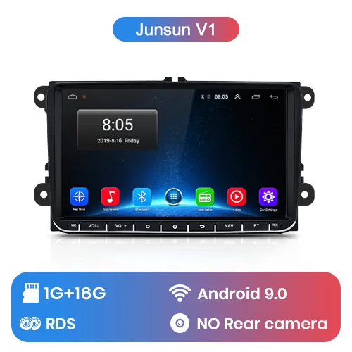 Junsun 2 din Автомобильный Радио мультимедийный плеер gps для Volkswagen VW golf passat b6 туристическое поло седан TIGUAN JETTA Android DVD - Цвет: Junsun V1