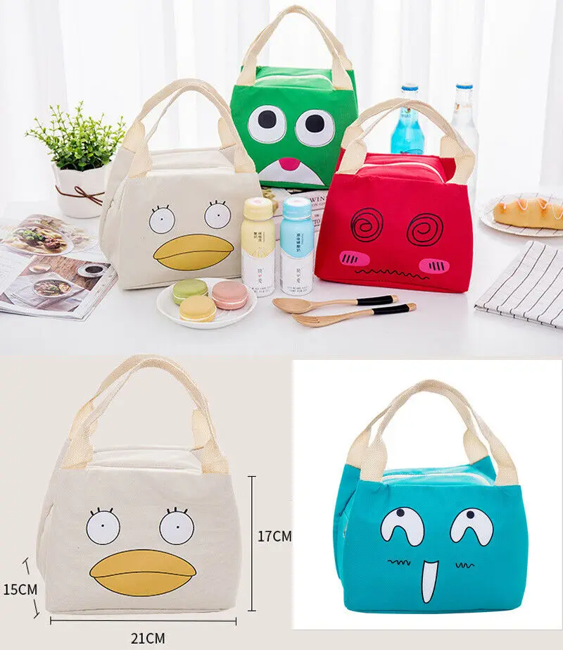 Милый мультфильм печати Ланч изолированный мешок Детская термальная сумка для