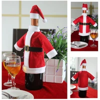 santa claus suit wine bottle covers holiday wine bottle sweater cover with hat for party christmas dinner table decorations