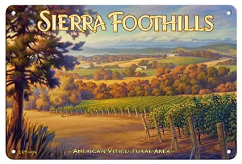 Винные горы Sierra Foothills винное хозяйство Helwig виноградники AVA металлический