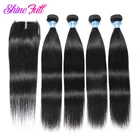 Индийские прямые человеческие волосы Panse, пряди волос с 4X4 кружевной застежкой, не Реми волосы, 4 шт. удлинителей, бесплатная доставка, естественный цвет