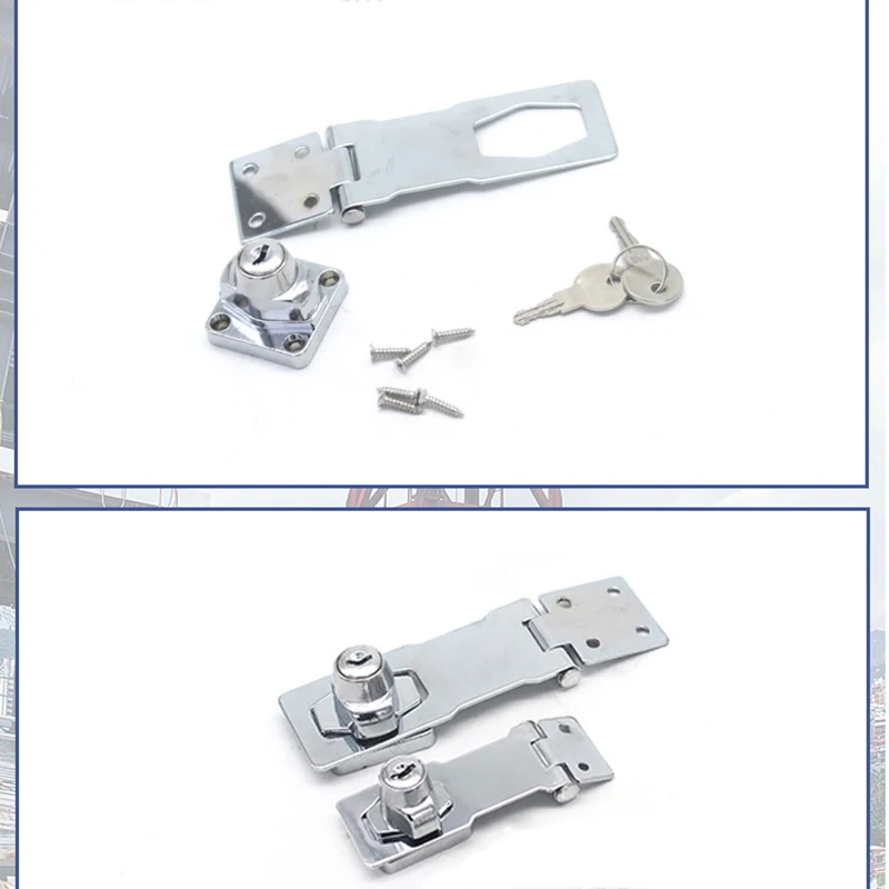

NEW-3 Inch Stainless Steel Plating Self Locking Security Hasp Staple 2 Keys Lock Shed Cupboard Padlock Door/Shed/Gate/Van Lock/D