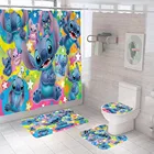 Из мультфильма Лило Стич Ванная комната Домашний декор, проданы нащего завода комплект Водонепроницаемый душ Шторы комплект пьедестал ковры крышка туалет для ванной коврик