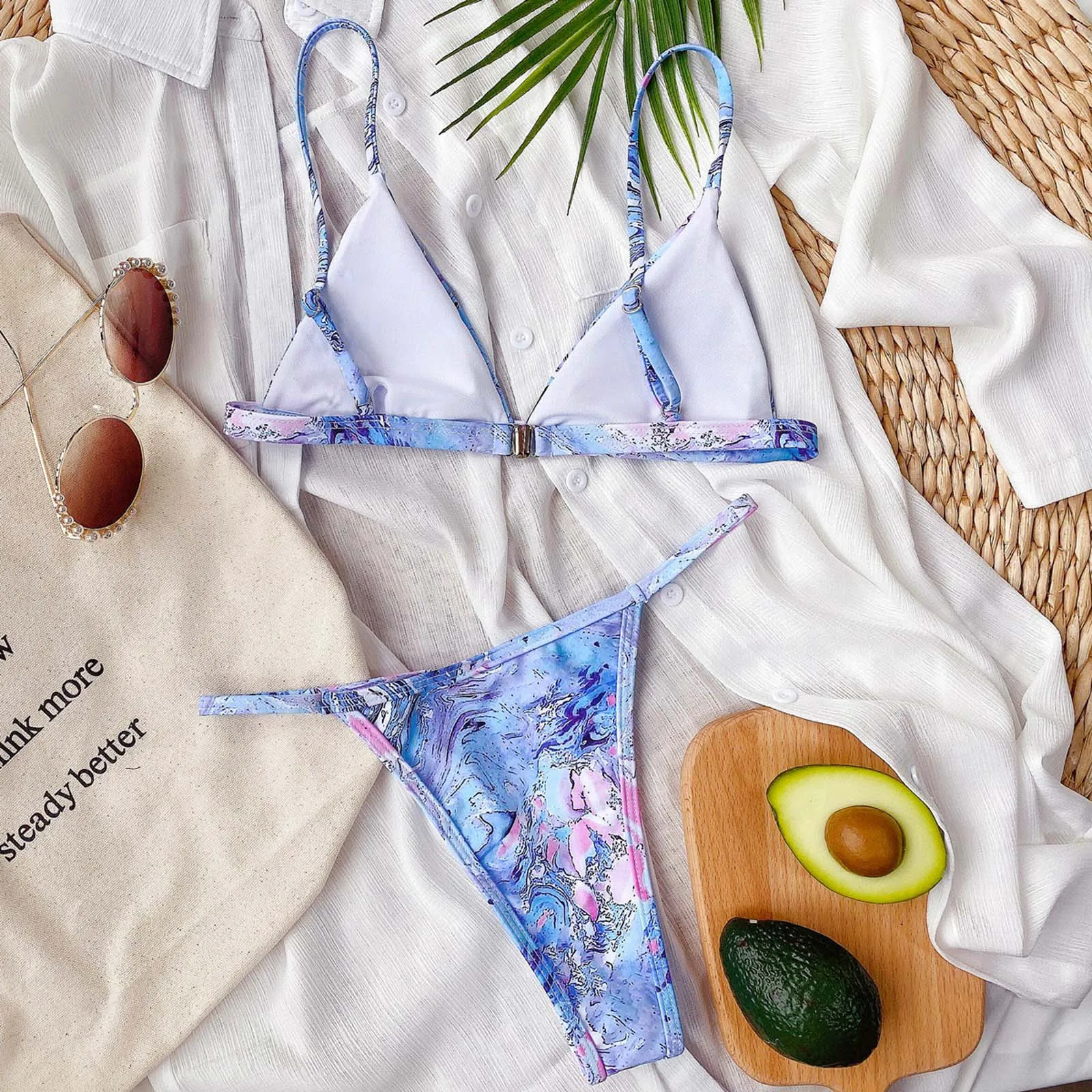 

Fashion Womens Printing Bikini Push-Up Pad Swimwear Swimsuit Beachwear Set