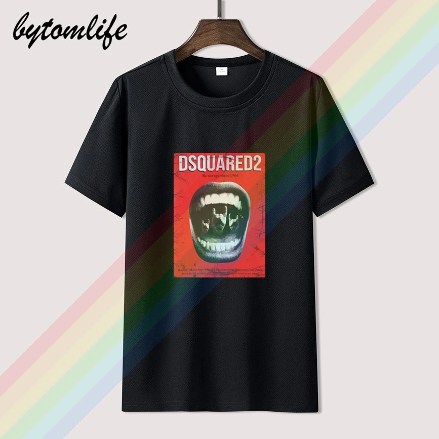 

2021 Dsq2 Be Savage Retro Casual T Shirt Men's Summer Black 100% Cotton Short Sleeves O-Neck Tee Shirts Tops Tee Unisex
