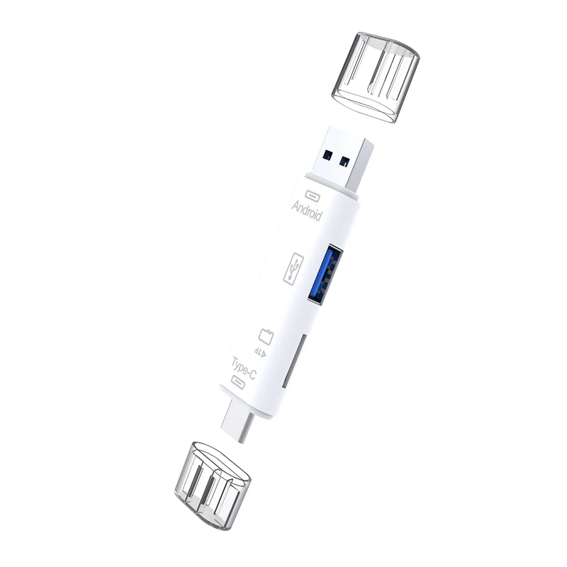 

5In1 Multi OTG Card Reader Micro-SD / SD Card / USB Reader Support TF Android Type-C Phone / Computer / Type-C Universal