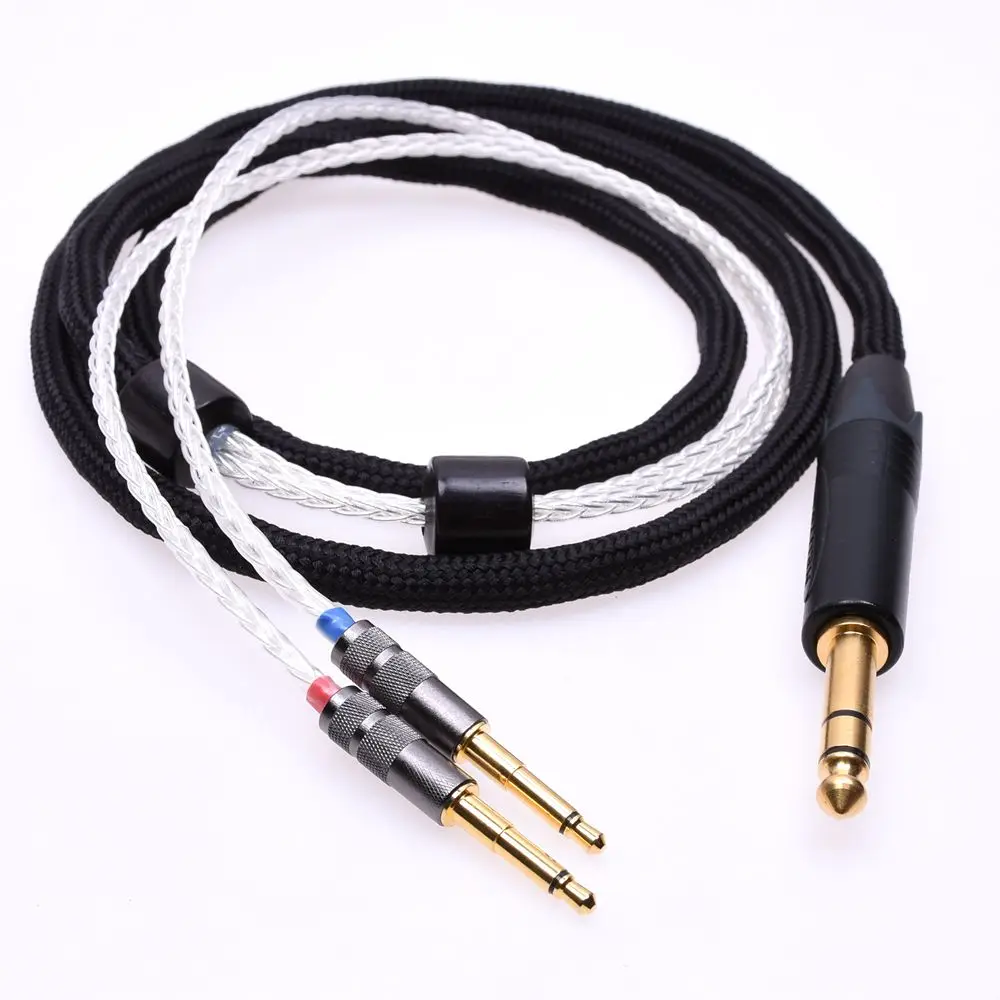 Headphone Extension Cord 16 Cores 5N Silver Plated Headphone Upgrade Cable Compatible For FINAL Audio D8000