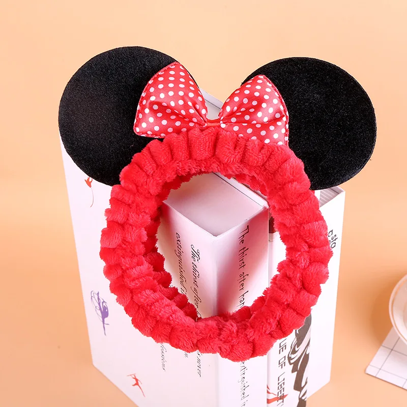Navidad Милая повязка на голову с ушками и бантиком Минни для мытья лица украшение
