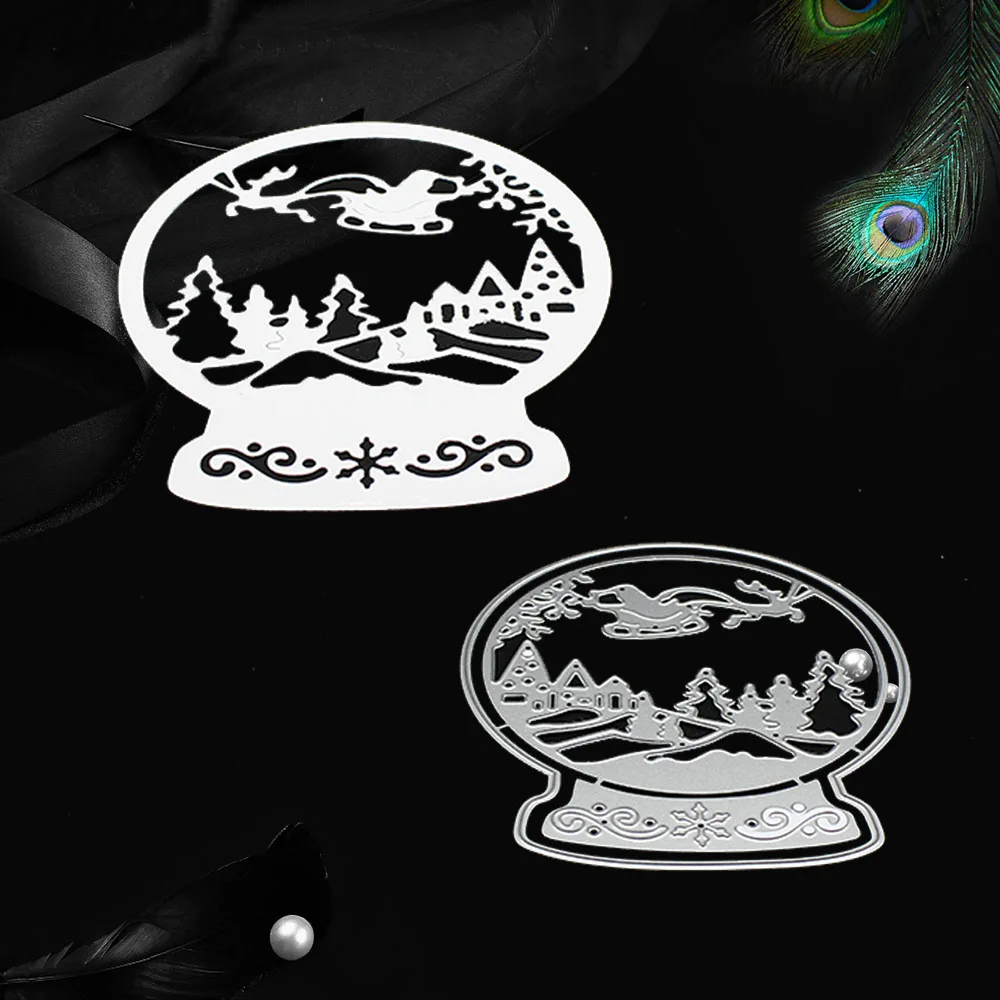 Новые рождественские металлические Вырубные штампы Санта снежный шар для