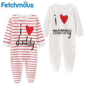 Одежда для маленьких мальчиков, комбинезон для новорожденных, я люблю папу и маму, комбинезон, Пижамный костюм, одежда для малышей RFL1105