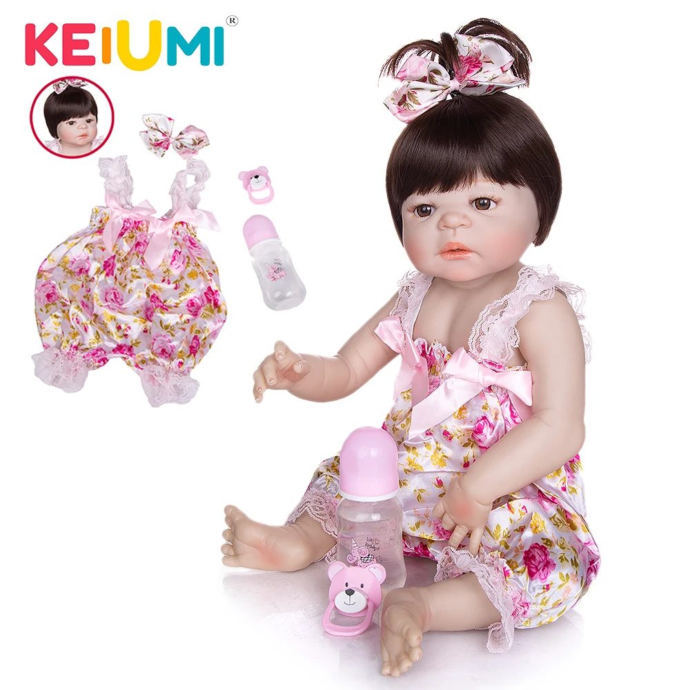 

Wholesale 57cm Full Silicone Reborn Baby Doll Handmade Reborn Babies Lifelike Girl Body For Kids Christmas or Birthday Gift