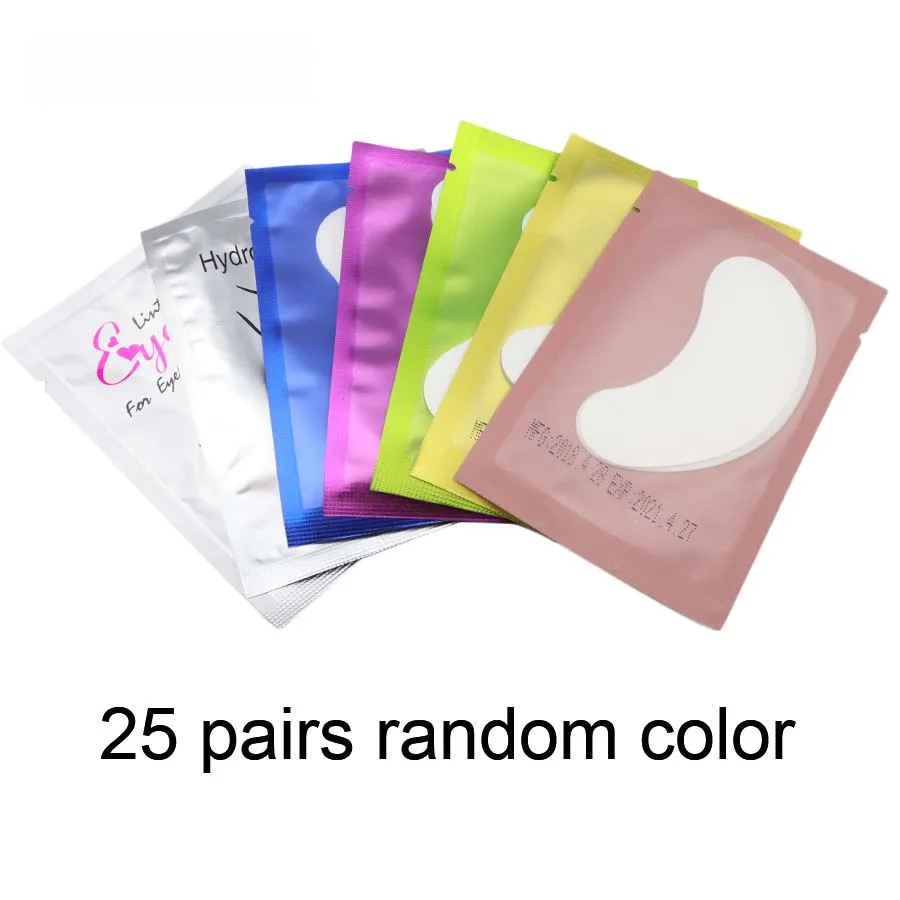 25 Pairs Random 50 пар увлажняющих бумажных пластырей для наращивания ресниц, одноразовые гелевые Пластыри для наращивания ресниц, инструмент для ухода за лицом - Цвет: 25 Pairs Random