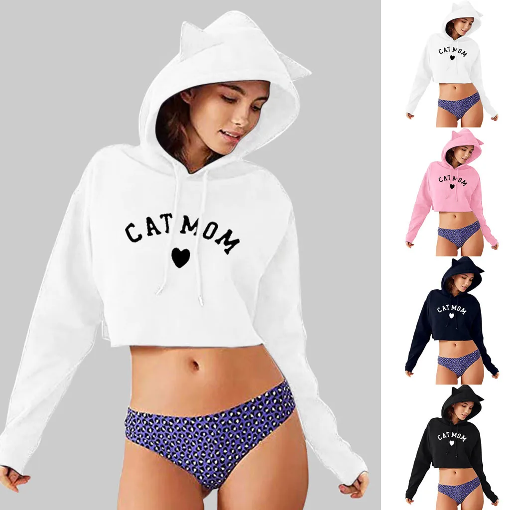 Женская зимняя верхняя одежда с кошачьими ушками поясничная свободная флисовая