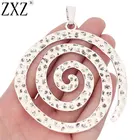 ZXZ 2 шт. тибетский серебряный Большой молотковый вихревой спиральный Шарм Подвески для ожерелья ювелирные изделия Аксессуары для изготовления 98x80 мм