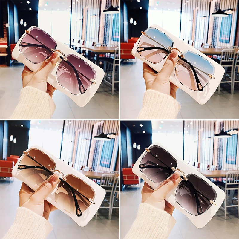

Square Rimless Glasses Anti-UV Korean Version Exquisite Sunglasses Decorative Glasses Women Beautiful Trendy Rimless Glasses