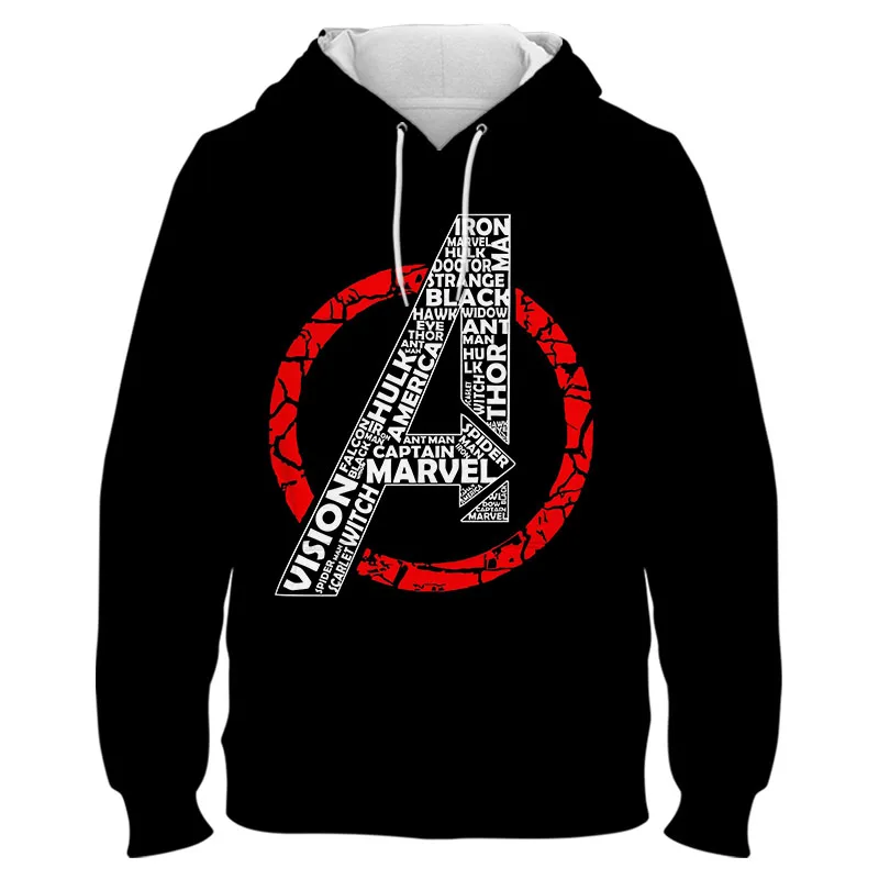 Толстовки с капюшоном и логотипом Marvel мстители для мужчин женщин модные детские