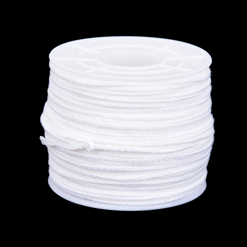 

61m x 2.5mm Spool of Cotton Square Braid Candle Wicks Core For Candle Making