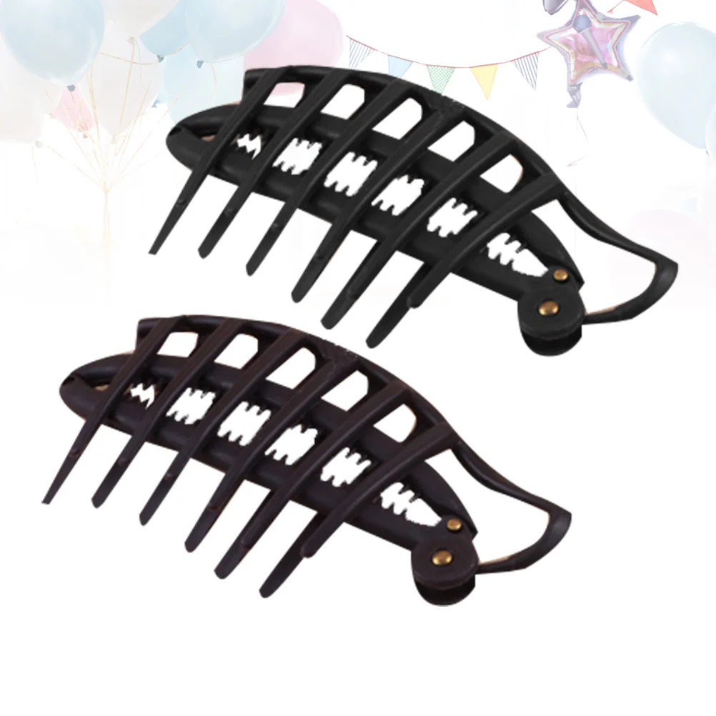 

2PCS Bun Maker Hair Disk Tool Quick Head Hair Fork Disk Hair Styling Tool for Girls Black Coffee