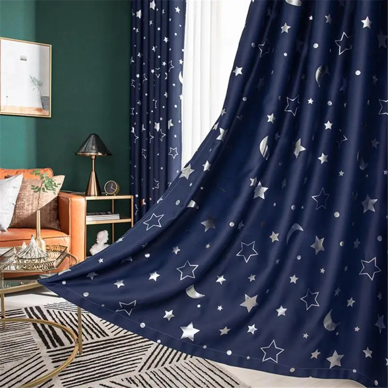 

Romantic Curtains For Living Room Tulle For Bedroom Curtains Double Layer Blackout Curtain Home Star Roller Blinds On The Window