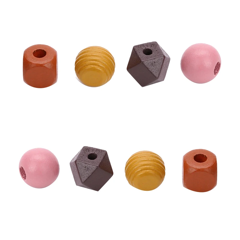 

1Kg Colorful Lotus Tree Loose Beads Beaded Necklace Handmade DIY Perforated Making Materials Wooden Beads Mixed