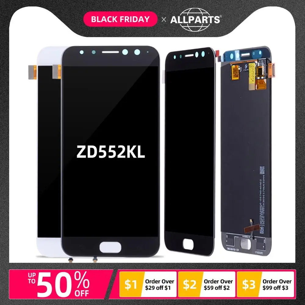 AMOLED Дисплей для Asus Zenfone 4 Selfie Pro ZD552KL LCD в сборе с тачскрином 5.5'' черный белый