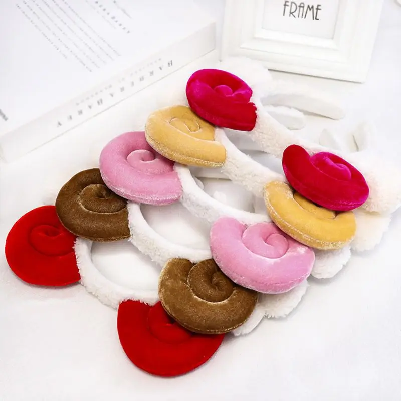 Women Girls Cute Sheep Horn Ears Headband Velvet Plush Cartoon Animal Hair Hoop Cosplay Costume Casual Wash Face Makeup Headwear |