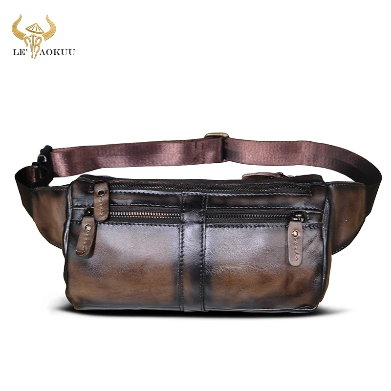 Мужской кожаный ремень Крейзи Хорс коричневый дорожный ремень-слинг нагрудная