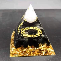 orgonite pyramid muladhara chakra obsidian natural crystal repel evil spirits pyramid decoration process resin gift decoration