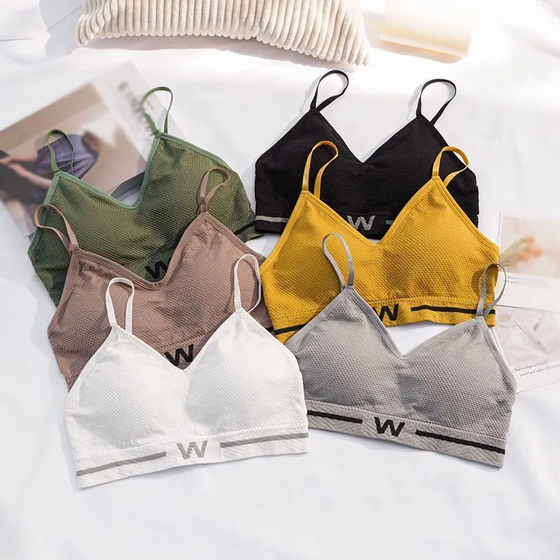 

Seamless Push Up Bras for Women Tank Top No Steel Ring Padded Sports Bra Tube Top Adjustable Strap Women Underwear Camisole