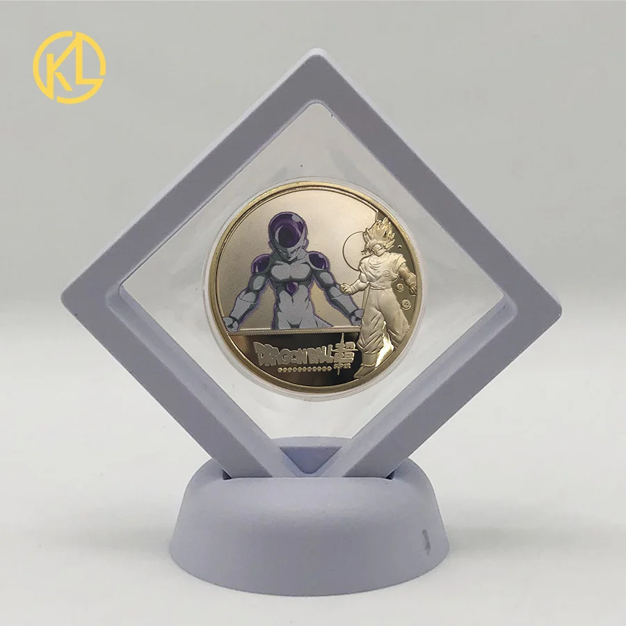 Frieza with Stand KL Dragon Cartoon Ball Z seriies позолоченные Коллекционные монеты, японские монеты, набор с сертификатом, Прямая поставка - Цвет: Frieza with Stand