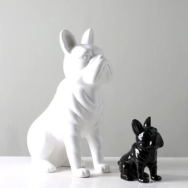 

Jingba Dog Ceramic Ornaments Home Living Room Office Desktop Decorations Cute Furnishings Soft Crafts