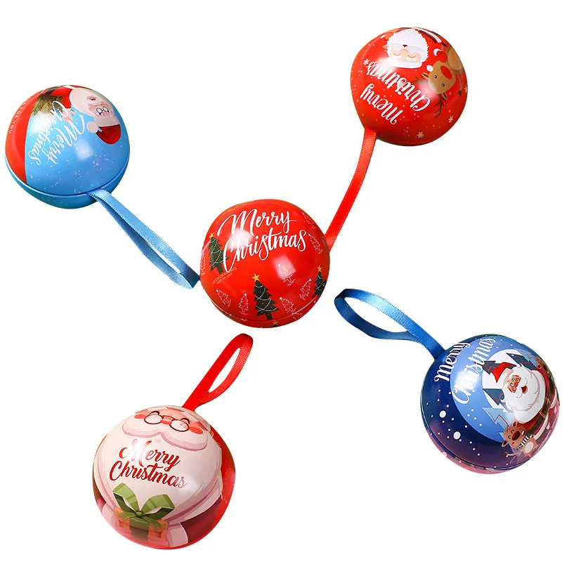 Рождественский шар Санта Клауса снеговика металлическая коробка для хранения