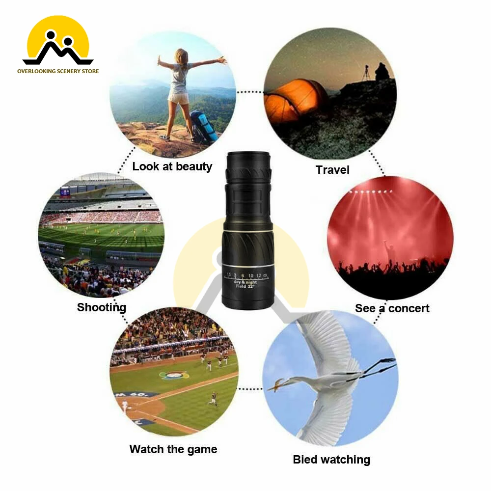 Водонепроницаемый монокулярный телескоп 40*60 с сумкой для хранения в