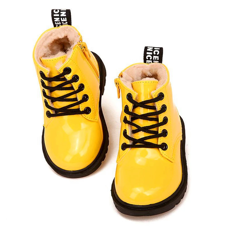 Европейские размеры 21 # 36 обувь для девочек и мальчиков теплые ботинки осенние