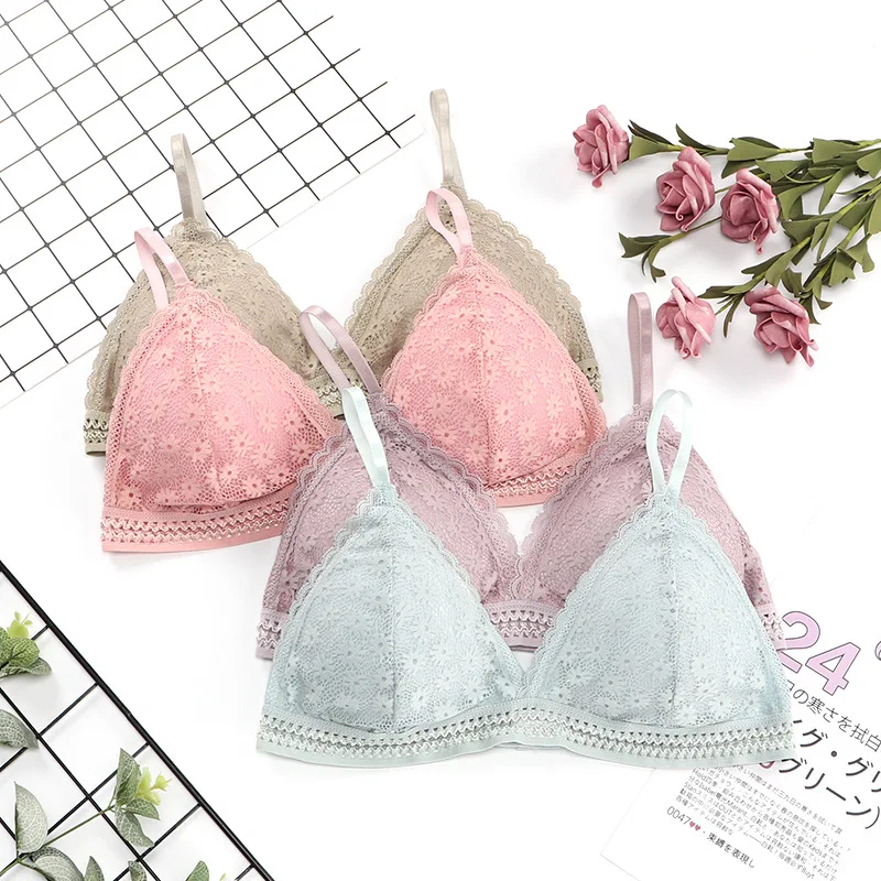

Lace Push Up Bra For Women Tupe Top Sexy Female Underwear Padded Bralette Without Bones Woman Clothes Lingerie